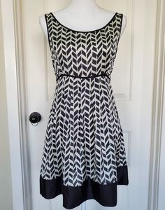 Black and Cream Chevron Dress